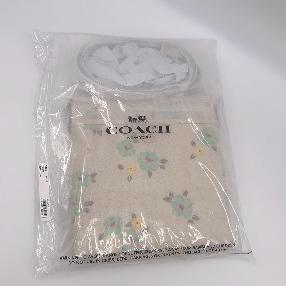 Coach Kitt Messenger Crossbody With Floral Print Brass/Ivory Multi - Picture 13 of 16